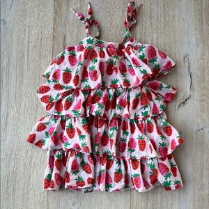 Crewcuts 3T Strawberry Print Ruffle Dress